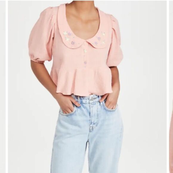 TACH Larina Embroidered Linen Top NWT - Picture 6 of 15